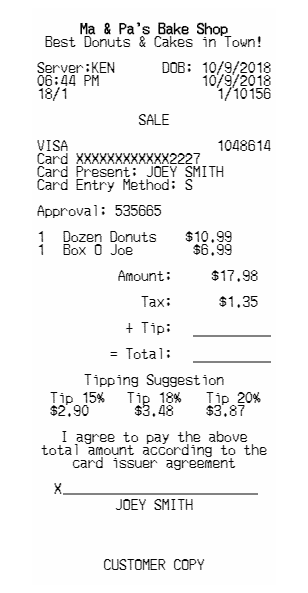 NOVIELTY RECEIPT MAKER DESIGNER: 2010